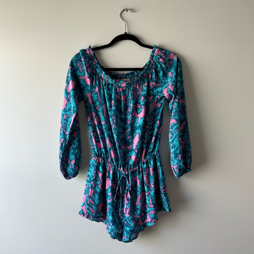 Izzy & Lola blue and printed romper